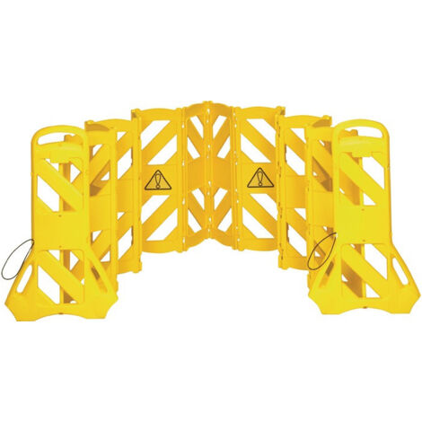 Barrières de sécurité polyéthylène jaune l.600xH1000 mm mobile 16 pièces RUBBER