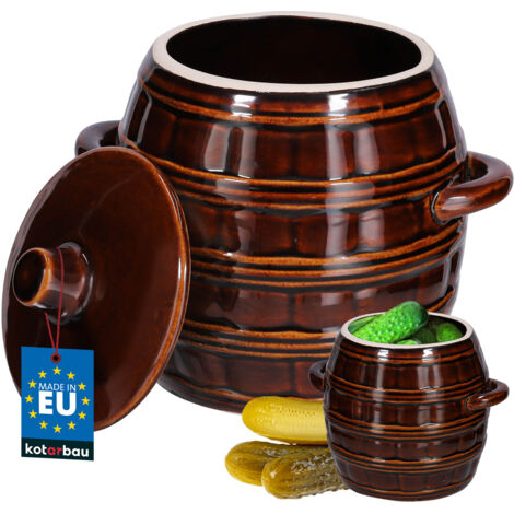 Barril de gres con tapa para encurtidos 2,5 l