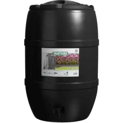 Barril de lluvia 120L 51x81 cm negro Nature - Negro