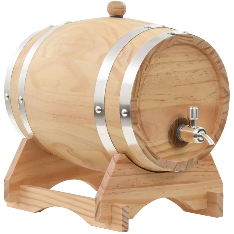 

vidaXL Barril de vino con grifo madera de pino maciza 6 L