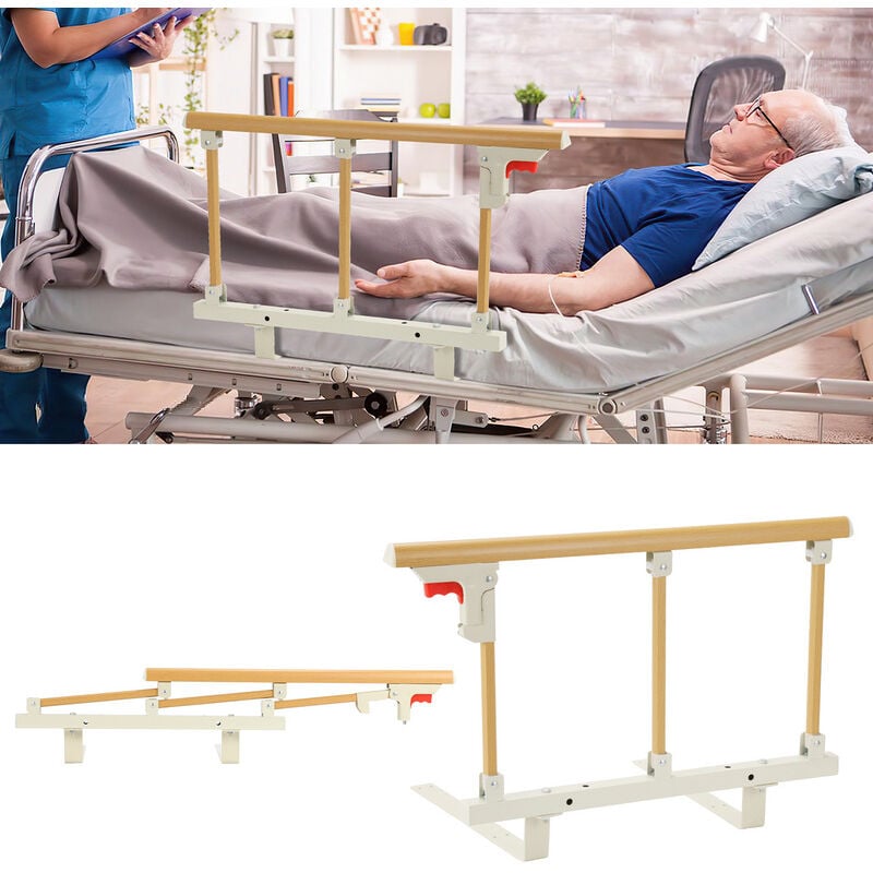 Vingo - Barrière de lit, Pliable Barrière de Sécurité lit pour Personnes Âgées, Adultes Poignée D'aide, Garde-Corps de lit pour Chambre