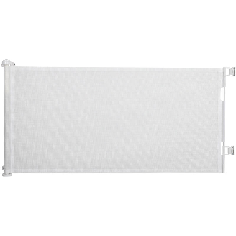 Barrière de sécurité barrière animaux rétractable automatique 1,65L x 0,85H m teslin alu. pvc blanc