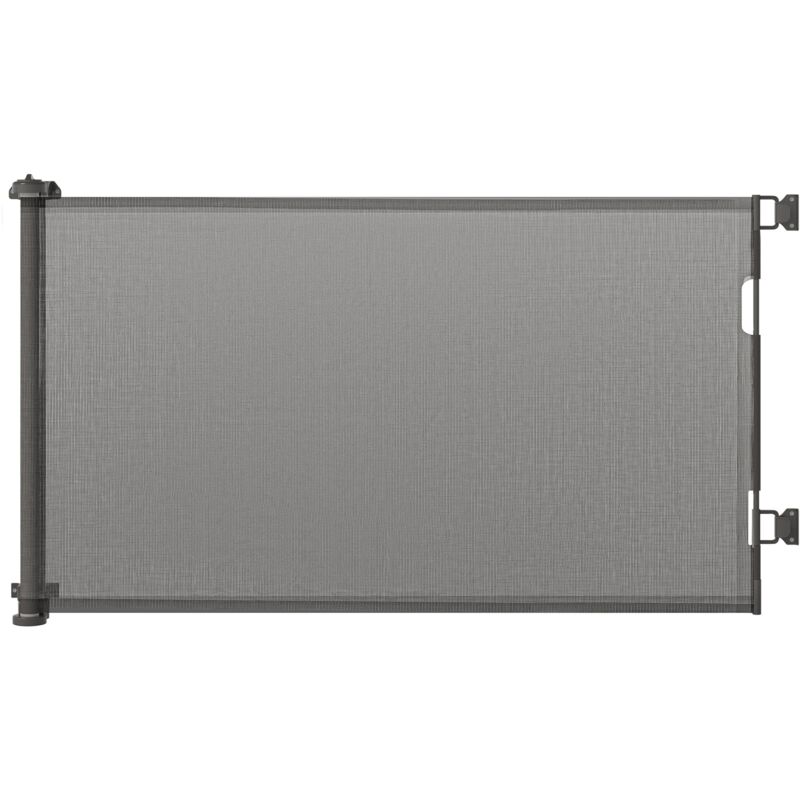 Pawhut - Barrière de sécurité barrière animaux rétractable automatique 1,65L x 0,85H m teslin alu. pvc gris
