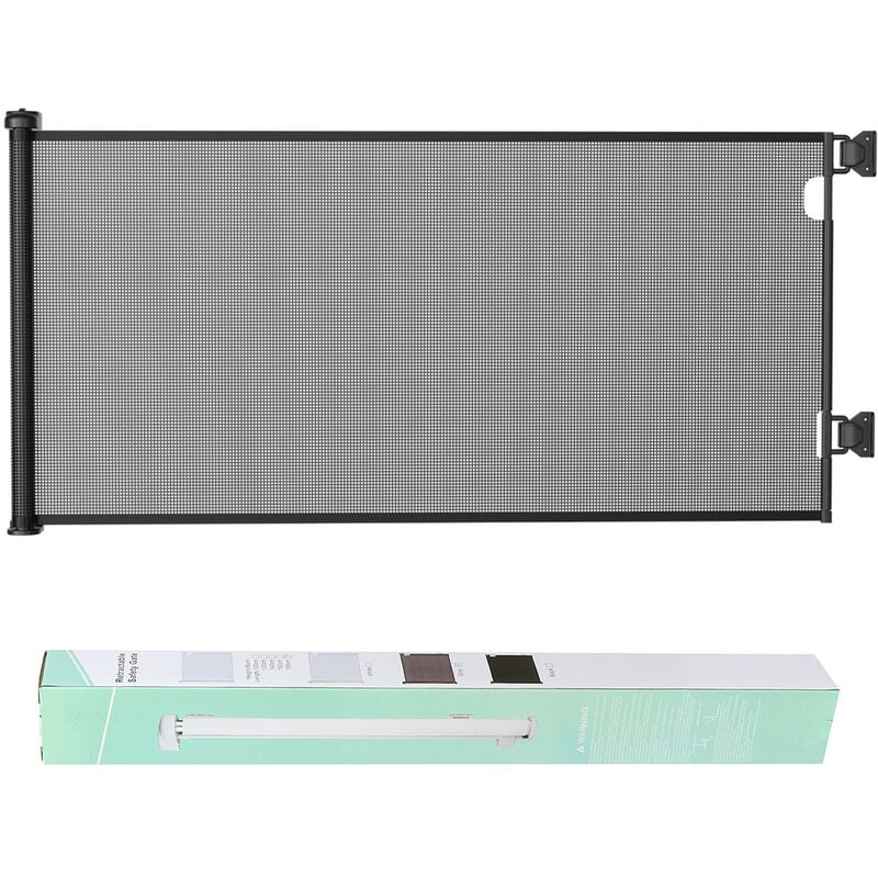 Insma - Barrière de sécurité enfant extensible Barrière d'escalier fermeture facile H.84 x l.180 cm max. noir