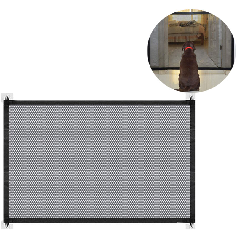 Barrière pliable pour chien et barrière d'escalier, noir