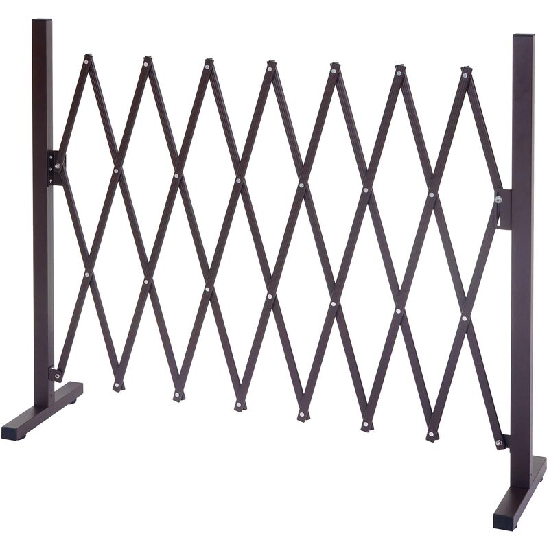 Barrière treillis à ciseaux grille de protection des animaux extensible aluminium hauteur 103cm, largeur 27-207cm - noir