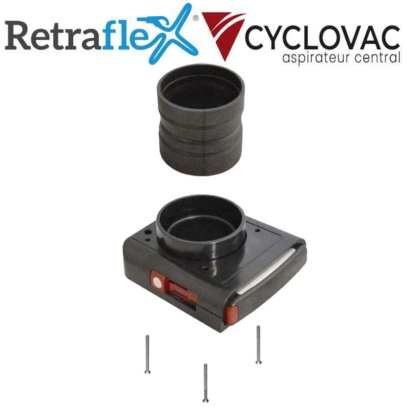 Barrure/poignée de remplacement complète pour prises retraflex nouvelle génération, 20% plus petit que le premier modèle Cyclovac ITRET223