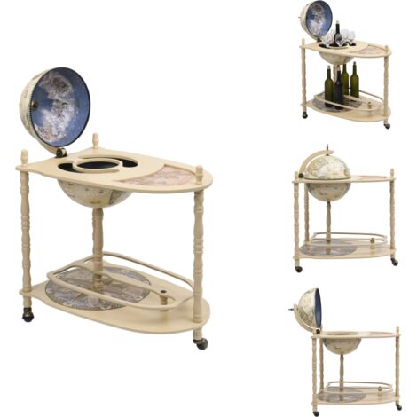 Barschränke & Hausbars - Living Globus-Bartisch Eukalyptusholz Grün Freistehend