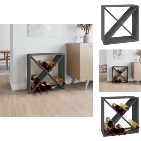 Barschränke & Hausbars - Living Weinregal Grau 62x25x62 cm Massivholz Kiefer