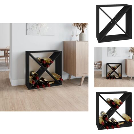 Barschränke & Hausbars - Living Weinregal Schwarz 62x25x62 cm Massivholz Kiefer