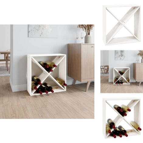 Barschränke & Hausbars - Living Weinregal Weiß 62x25x62 cm Massivholz Kiefer