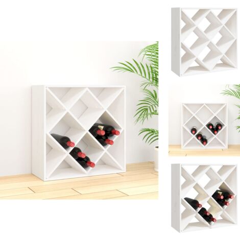 Barschränke & Hausbars - Living Weinregal Weiß 62x25x62 cm Massivholz Kiefer
