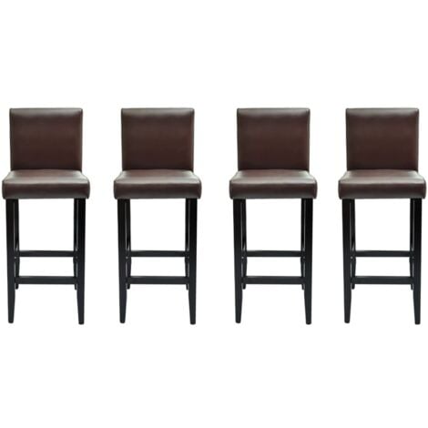 Barshocker 4 Stk. Dunkelbraun Kunstleder vidaXL