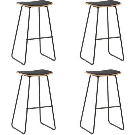 Barshocker 4 Stk. Schwarz Kunstleder vidaXL