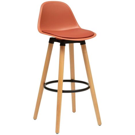 Barstuhl Maxon Buche & Metall - terracotta-pink