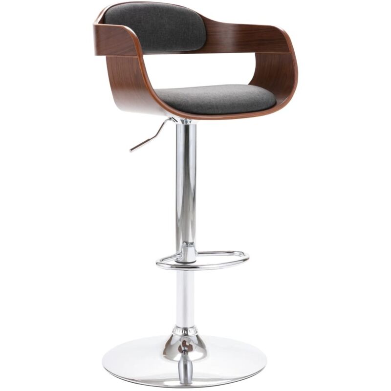 Barhocker Sperrholz Und Grauer Stoff Vidaxl