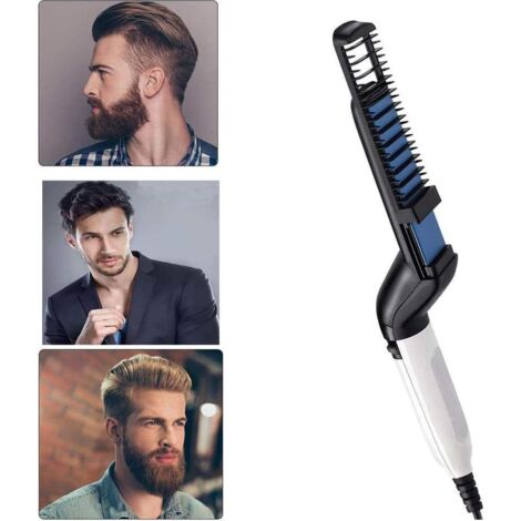Bartglätter pour les Hommes, Multifonctionnel chaud Brosse à cheveux Électrique Bartglätter Brosse à cheveux, Bartglätter Brosse à Cheveux Lisseur Peigne