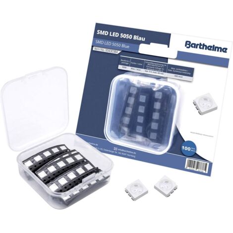 Barthelme Jeu de LED SMD 5050 bleu 600 mcd 120 ° 60 mA 3 V Bulk - bleu