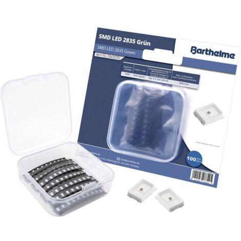 Barthelme Kit LED SMD 2835 Verde 1500 mcd 120 ° 60 mA 3 V 100 pz. Bulk