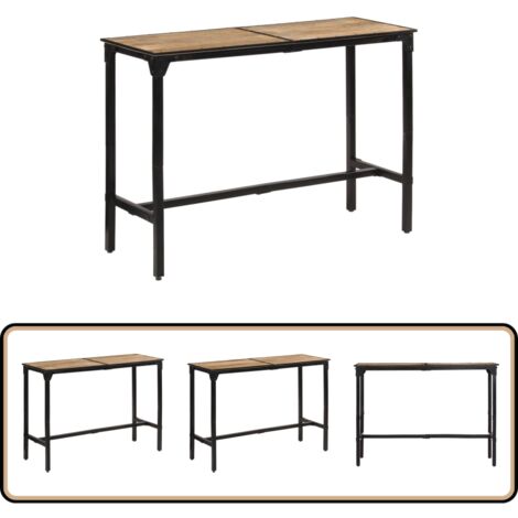 Bartisch 150x55x107 cm Raues Massivholz Mango - Bartisch - Mangoholz - Essbereich - Kücheninsel - Wohnzimmer