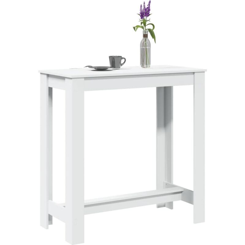 Bartisch Weiß 102x50x103, 5 Cm Holzwerkstoff Vidaxl