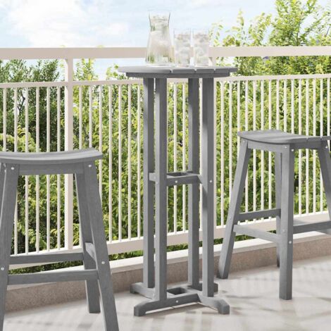 Bartisch Hellgrau 55x55x107 cm HDPE vidaXL352784