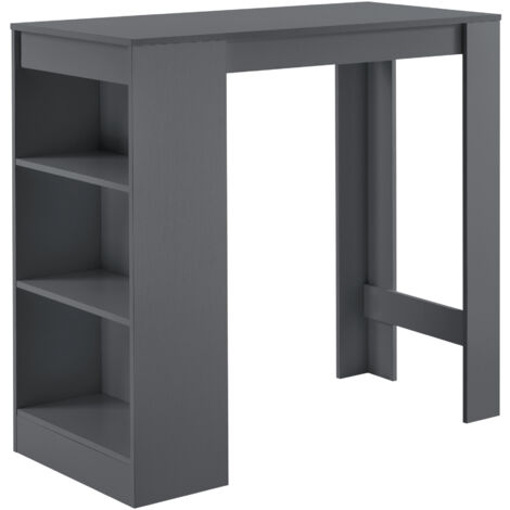 Bartisch Kouvola mit 3 Fächern 110x50x103 cm Dunkelgrau [en.casa]