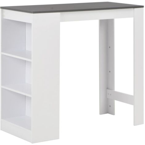 Bartisch mit Regal Weiß 110x50x103 cm CFW301909