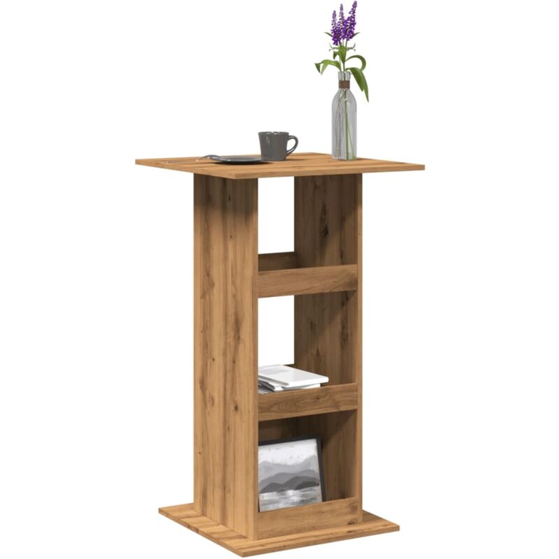 Bartisch Mit Ablagen Artisan-eiche 60x60x102 Cm Holzwerkstoff Vidaxl
