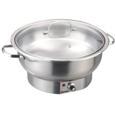 Bartscher Chafing Dish Électrique Rond Argenté 3,8 L