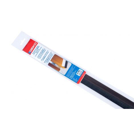BAS DE PORTE ADHESIF ALU MARRON + BROSSE 100CM EN SACHET