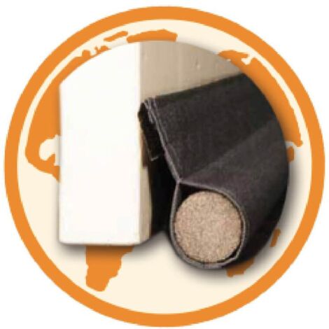 Bas de porte adhésif boudin gris 93 cm – Mousse polyéthylène – Fixation velcro – Améliore l'isolation phonique – Eqwergy