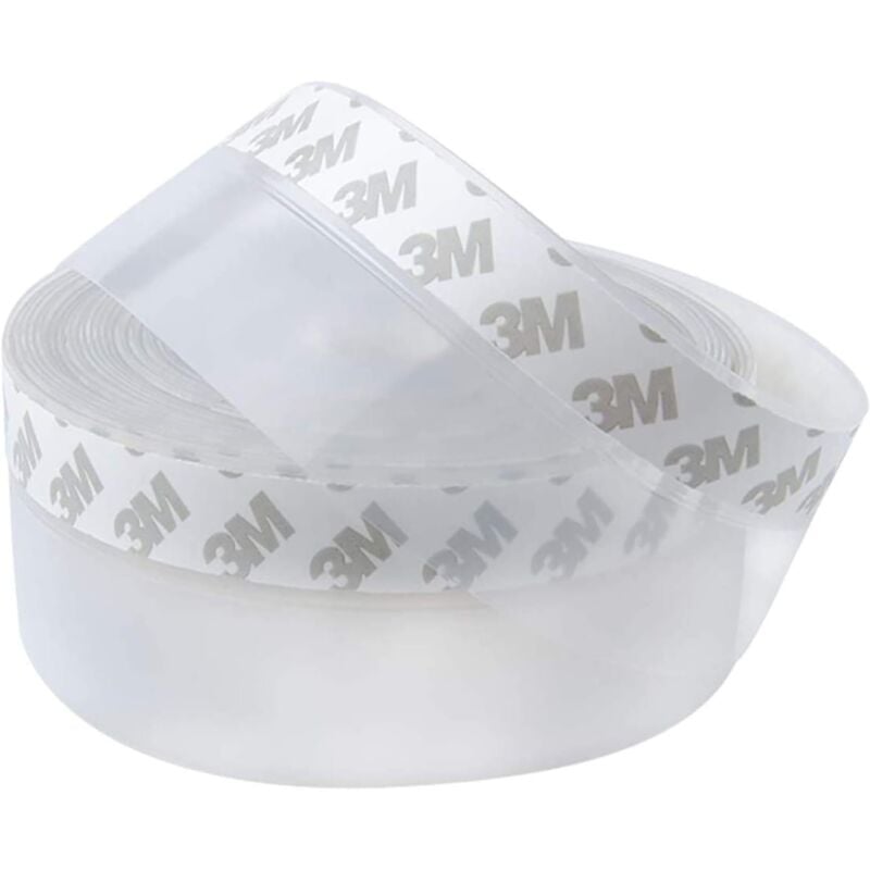 Bas de Porte Adhésif,10M x 45MM Transparent Bande D'étanchéité en Silicone Souple Adhésif Imperméable à l'Eau Isolement du Bruit pour Porte Fenêtre