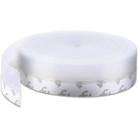 Bas de Porte Adhésif,5M x 25MM Transparent Bande D'étanchéité en Silicone Souple Adhésif Imperméable à l'Eau Isolement du Bruit pour Porte Fenêtre Anti Souris Fourmi Cafard Insectes