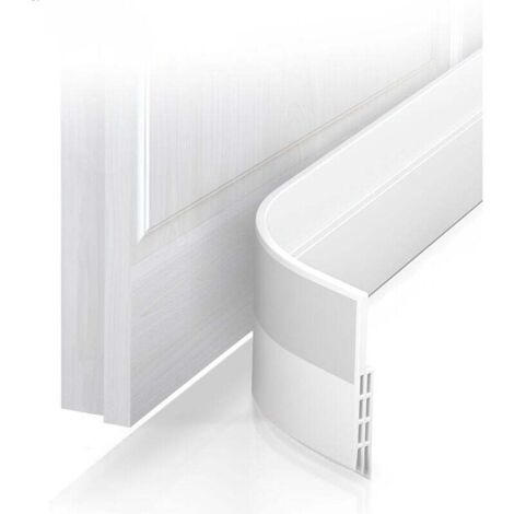Bas de porte anti-courant d'air & étanchéité porte - NOUVEAU bas de porte isolant (rapide à installer), idéal pour l'isolation contre le froid, le bruit & l'humidité (1 x Blanc),