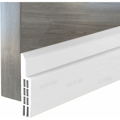 Bas de Porte Anti Froid, Isolant Porte Anti Bruit, Joint Porte Garage Calfeutrage Adhesif Isolant Silicone, Boudin de Porte Stop Froid Caoutchouc, Bande D'etanchéite Adhésif (1, Blanch)
