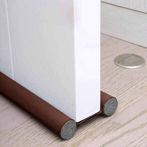 Bas de porte double isolant, Boudin de porte anti froid, Boudin de porte double isolant, Boudin protection contre courants d'air anti bruit, Joint de porte interieur universel etanche (Marron)，HANBING