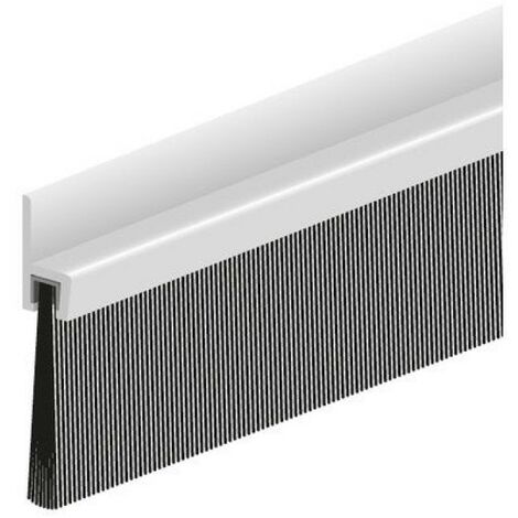 Bas de porte en aluminium avec brosse en polypropylène – Longueur 250 cm – Pré-percé pour installation facile – Isolation efficace – Elton