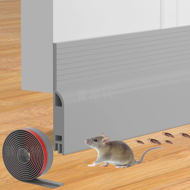 Bas de Porte Isolant 100 cm, Auto-Adhésif Boudin de Porte, Silicone Dessous de Porte Anti Froid Isolation Thermique, pour Porte D'entrée, Porte