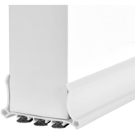 Bas de Porte Isolant, 98 x 5cm Boudin de Porte, AutoadhéSive et Adjustable, Isolant Phonique Thermique Bande D'ÉtanchéIté Anti Bruit PoussièRe Stop à L'Air Froid Anti Souris Fourmi (Blanc)
