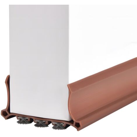 Bas de Porte Isolant, 98 x 5cm Boudin de Porte, AutoadhéSive et Adjustable, Isolant Phonique Thermique Bande D'ÉtanchéIté Anti Bruit PoussièRe Stop à L'Air Froid Anti Souris Fourmi (Brun)