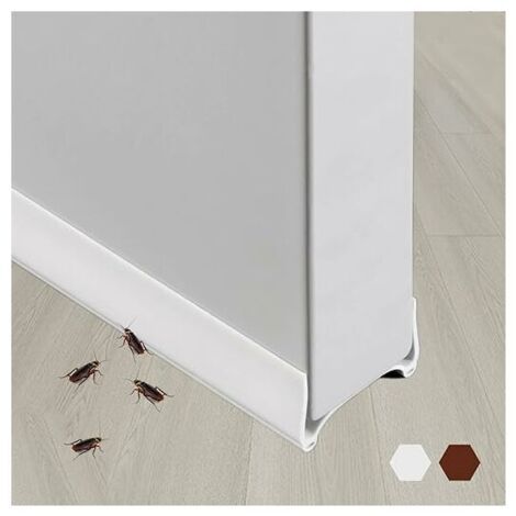 Bas de Porte Isolant, Boudin de Porte Stop Froid,Bas de Porte Adhésif,Joint Porte Calfeutrage Adhesif Isolant Silicone,Anti Bruit Poussière Stop à l'air Froid Anti Souris(Double-White