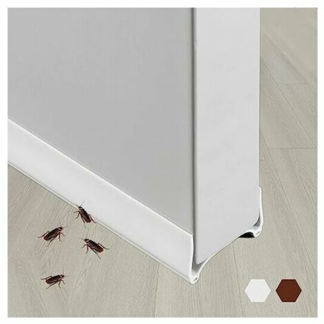 Bas de Porte Isolant, Boudin de Porte Stop Froid,Bas de Porte Adhésif,Joint Porte Calfeutrage Adhesif Isolant Silicone,Anti Bruit Poussière Stop à l'air Froid Anti Souris(Double-White