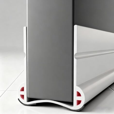Bas de Porte Isolant Universel 93 cm avec Feutre Insonorisant, Nouveau 2026 - Joint Adhésif Réglable pour Portes 3.5-5.5 cm, Bloque Courants d'Air Odeurs et Insectes (Blanc)