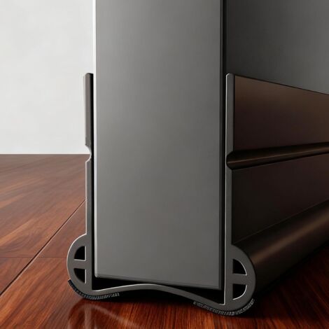 Bas de Porte Isolant Universel 93 cm avec Feutre Insonorisant, Nouveau 2026 - Joint Adhésif Réglable pour Portes 3.5-5.5 cm, Bloque Courants d'Air Odeurs et Insectes (Noir)