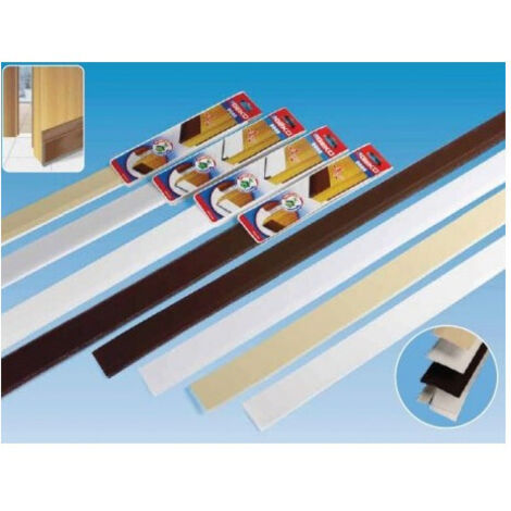 BAS DE PORTE PVC SOUPLE AVEC FEUTRE 100CM BLANC SUR CAVALIER