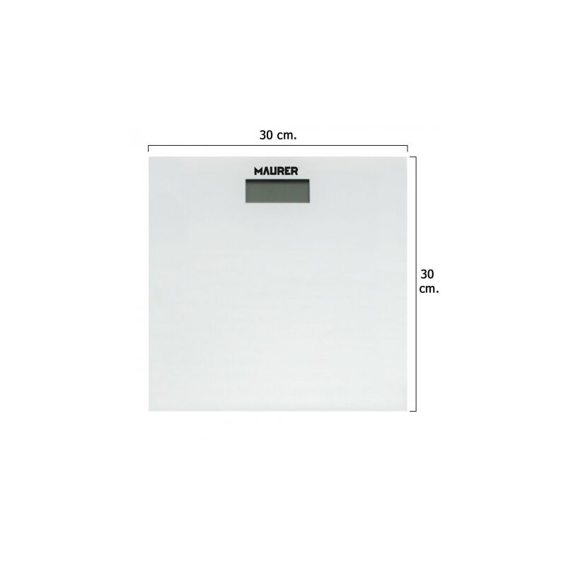 

Bascula baño digital cristal blanco 30 x 30 cm.