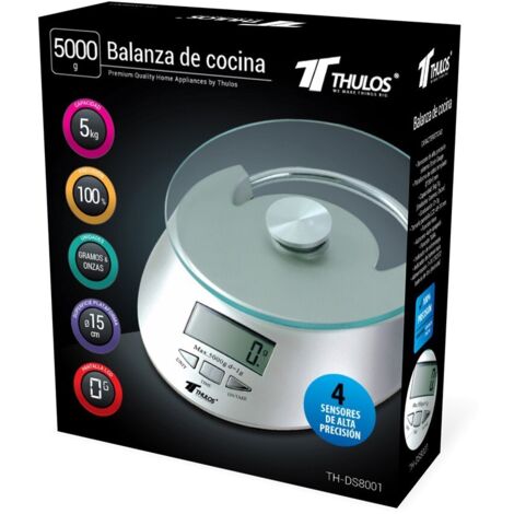 Báscula Báscula de cocina Max 5Kg THULOS TH-DS8001   Transparent
