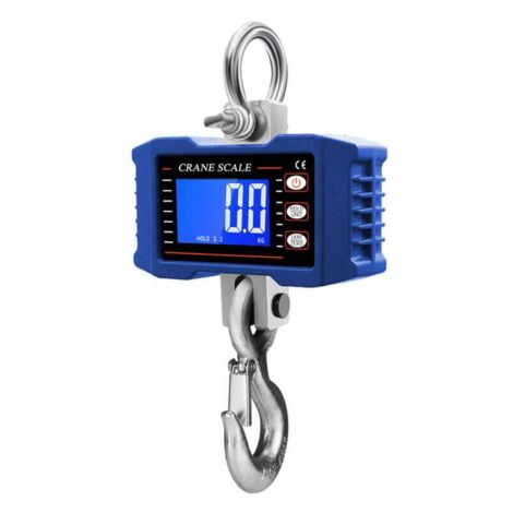 Báscula colgante digital con control remoto, 1000 kg/2204 lb, báscula de grúa portátil de alta resistencia, báscula de gancho industrial con retroiluminación LCD, cambio de unidad/retención de datos
