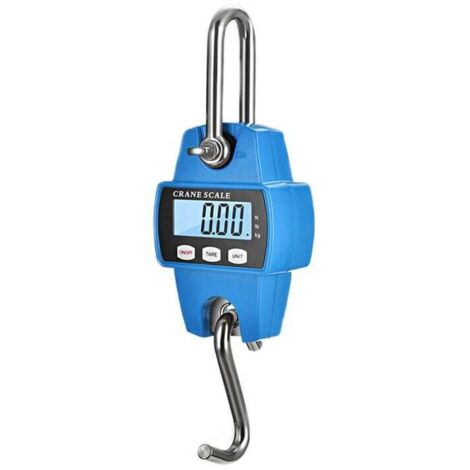 Báscula colgante industrial de alta resistencia para granjas, caza, tiro con arco, pesca de peces grandes y levantamiento con sensor digital preciso, profesional (660 lb azul)